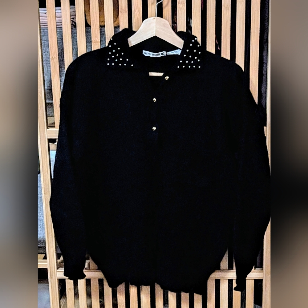 Rino Rossi Black Lambswool/Angora Sweater